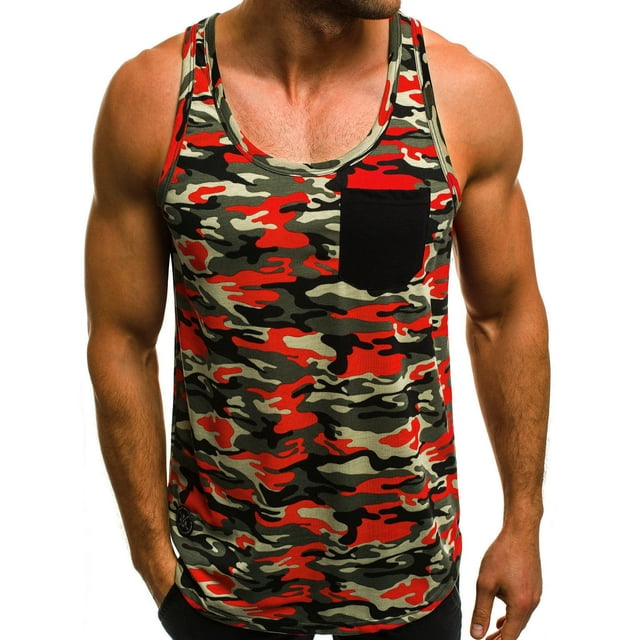 Catégorie de Produit Débardeurs pour Hommes / Titre Concurrent de Plateforme - Haut de Printemps Été pour Hommes Informés Chemise Décontractée de Plage Col Rond Imprimée Sans Manches Débardeur Mode Blouse