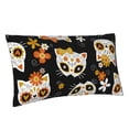 thumbnail image 2 of Bingfone Cat Skulls and Flowers Printed Pillowcase 20x36 inches - Standard Pillow Cases with Envelope Closure,Gifts for Women Men, 2 of 9