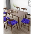 thumbnail image 5 of Christmas Snowflakes Chair Seat Covers for Dining Room 6 Pieces, Winter Blue White Xmas Holiday Chair Seat Protector Cushion Slipcovers for Kitchen Restaurant Office, 5 of 6
