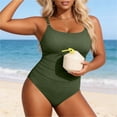 thumbnail image 4 of PMVFHDE One Piece Swimsuit Women Ribbed Casual Pleated Plus Size Monokini With Bathing Suit Design For Beach Pool, 4 of 5
