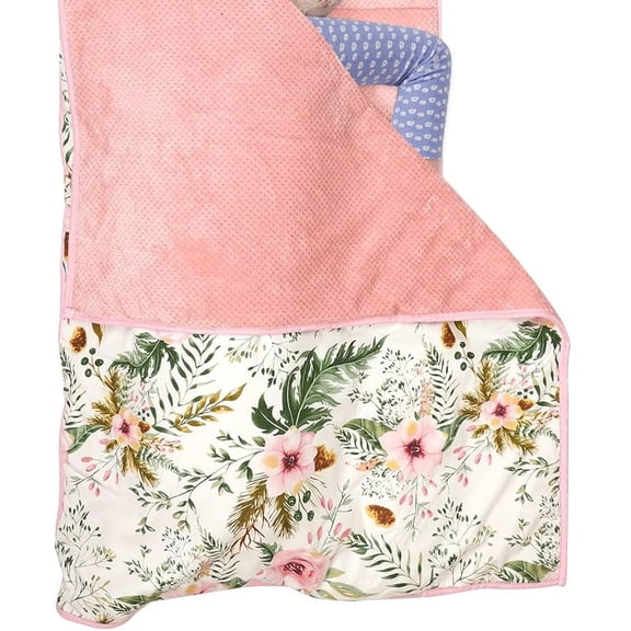 Toddler Nap Mat with Removable Blanket and Pillow, Extra Large Rolled Napping Mats,Toddler Sleeping Bag,Kids Sleeping Bag for Daycare,Nap Mats for Preschool