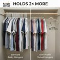thumbnail image 3 of Hanger Central 50 Pack Space Saving Beige Velvet Non-Slip Hangers with Swivel Hook, 3 of 7