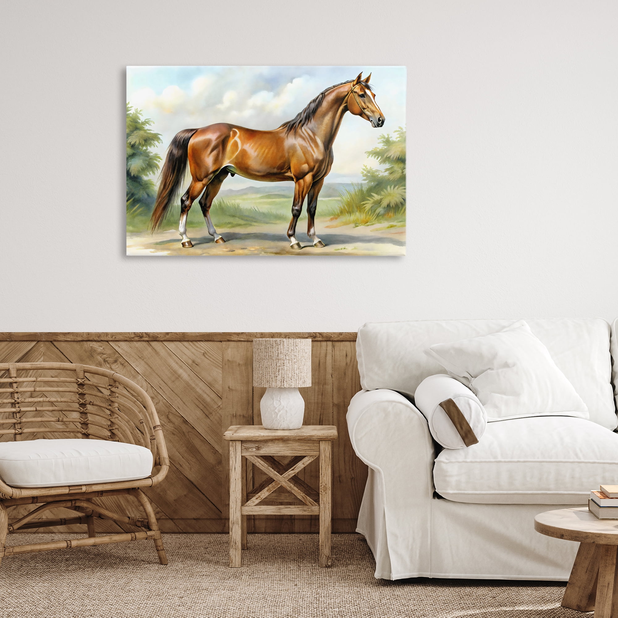 Stupell Industries Majestic Horse in Pastoral Landscape Canvas Wall Art, design by Creative Studio