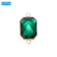 thumbnail image 3 of Uxcell Birthstone Connector Link, 10Pcs Diamond Clear charm Links, Rectangle Glass Crystal Bead Link, Green, 3 of 5