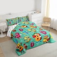 thumbnail image 3 of Homewish Boys Funny Number Bedding Comforter Set, Turquoise Cartoon Twin Comforter Sets, Square Triangle Abstract Reversible Bedding Set, Luxury Bedroom Decor, 2-Piece, 3 of 8