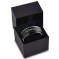 thumbnail image 3 of Tungsten Gamer Typography Writing Band Ring 8mm Men Women Comfort Fit Black Step Bevel Edge Brushed Polished, 3 of 4
