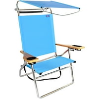 Beach Chairs Product Image Deluxe 4 Position Aluminum High Beach Chair With Canopy Shade