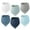 Blue 6pack, variant on 6 Pack Muslin Baby Bibs Organic Cotton Baby Drool Bibs for Unisex Boys Girls