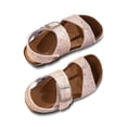 thumbnail image 5 of Gyujnb Girls Rose Gold Glitter Toe-Loop Sandals Adjustable Buckle Cork Footbed Summer Casual Shoes,9-9.5 Years, 5 of 8