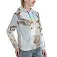 thumbnail image 6 of Salouo White Reindeer Portrait Pattern Hoodie Sweatshirts for Women, Autumn Pullover Hoodie Workout Sweat Women's Long Sleeve Preppy Sweatshirts-Large, 6 of 7