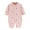 Pink, variant on Newborn Romper 0-12M Snap Button Long Sleeve Jumpsuit Baby Bodysuit Cotton Blue Baby Romper