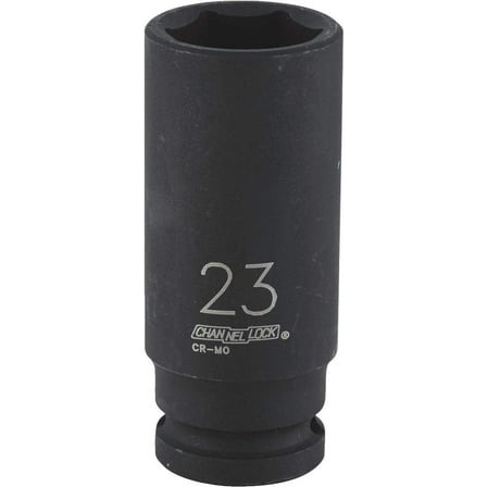 Channellock 1/2" Drive 23 mm 6-Point Deep Metric Impact Socket