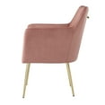 thumbnail image 5 of Marten Blush/Gold Velvet Dining Chairs, Pack of 2, Gold Finish Handle and Legs, with Arms, 5 of 9