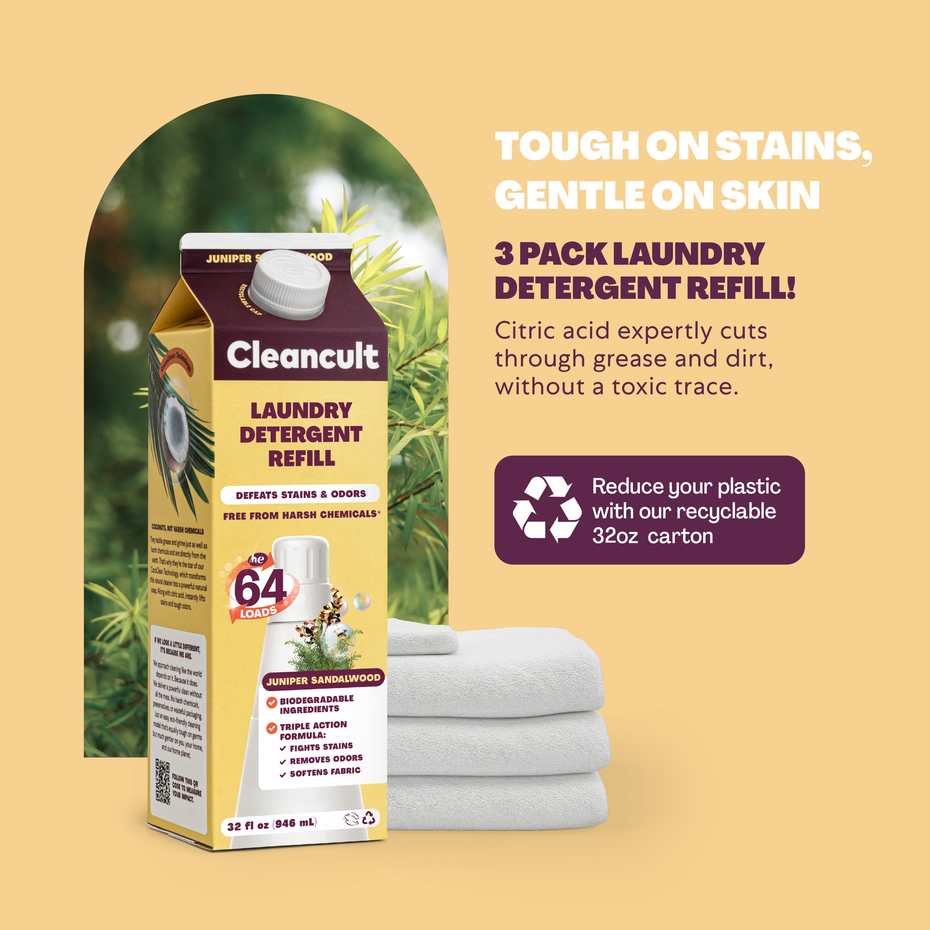 Buy Cleancult Liquid Laundry Detergent Refill, Juniper Sandalwood Scent