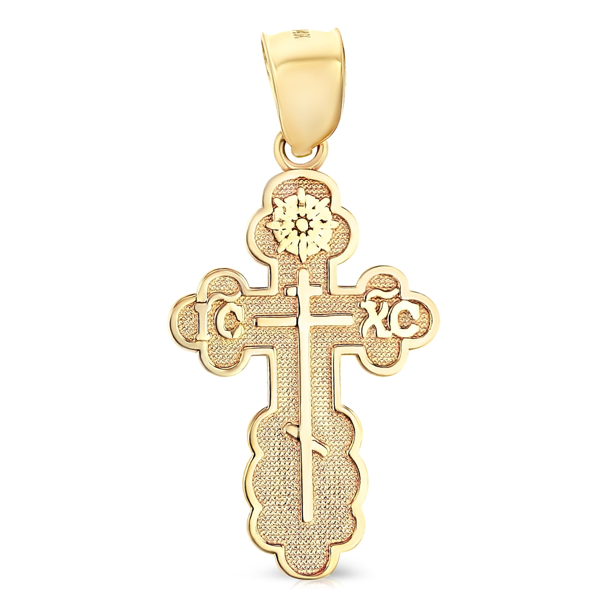 Ioka14K Yellow Gold St. Olga Greek Orthodox Baptismal Cross Religious