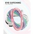 thumbnail image 5 of Powertek Pastel Glitter 6' Lightning to USB Cable with Accessories Included, Multi-color, 5 of 7