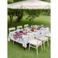 thumbnail image 5 of 60x120 Inch Outdoor Tablecloth with Umbrella Hole Zipper Rectangle Blue Red Butterfly 4th of July Rectangular Tablecloths Waterproof Stars Independence Day Grey Plaid Patio Table Cover for Picnic, 5 of 8