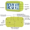 thumbnail image 3 of Smart Digital Alarm Clock With Date And Temperature Snooze Button On Battery Operated Rectangle Desk Clock With Night Light For Bedroom Kids Children Girls Boys, 3 of 7