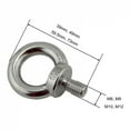 thumbnail image 3 of 304 Stainless Steel JIS 1168 Lifting Ring Eye Bolt M5 M6 M8 M10 M12 Heavy Duty Thread Eye Bolt, 3 of 6