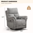 thumbnail image 4 of Bonzy Home Swivel Rocker Recliner Reclining Chair Manual, Modern Sofa Home Theater Seating for Living Room Bedroom Light grey, 4 of 8