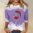 thumbnail image 2 of Fheaev Ugly Christmas Hoodie Sweatshirt For Women Graphic Christmas Tree Printed Winter Holiday Pullovers T-Shirt Blouse Top Crew-Neck 3/4 Sleeves Loose Casual Funny Christmas Sweaters, 2 of 5