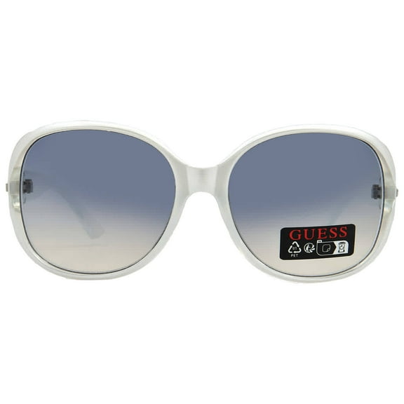 Guess Sunglass Womens White Oversized Square Plastic, Smoke Gradient GO00010 21W