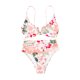 thumbnail image 1 of ABPHQTO Bikini de cintura alta con estampado floral tropical naranja para mujer, 1 of 5
