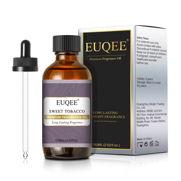 EUQEE Sweet Tobacco Fragrance Oil 2 FL Oz (60 mL), Essential Oil Diffuser Oil for Home, Spa, Office and DIY Soap Making