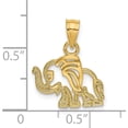 thumbnail image 3 of 14K Yellow Gold Flat Cut-Out Elephant Charm (14.6 X 13.36) Made In United States k6587, 3 of 5