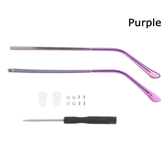 1 Pair Metal Anti-Slip Eyeglasses Repair Tool Glasses Arm Replacement Leg Spectacle Frame Eyewear Accessories PURPLE