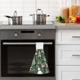 thumbnail image 4 of Yayeee Kitchen Hanging Hand Towels Set of 2 with Loop Bathroom Absorbent Tie Towel, Green Christmas Trees, 4 of 7