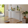 thumbnail image 4 of DESINO 55" Electric Standing Desk with Drawers, Whole-Piece Glass Adjustable Height Desk, One-Piece Adjustable Sit Stand Desk with USB Charge Ports, White, 4 of 8