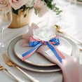 thumbnail image 5 of LmnLft Patriotic Napkin Rings Set - 4th of July Faux Floral Table Decor with Red White Blue Ribbons, Reusable Memorial Day Centerpieces, 5 of 7