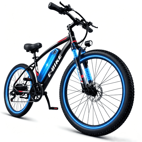 26" Electric Bike for Adults, 745W Peak Motor Ebike,35 Miles 20MPH Electric Mountain Bike Front Suspension, 432Wh Removable Battery, 7-Speed, UL2849