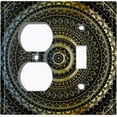 thumbnail image 4 of Metal Light Switch Plate Cover Black Mandala Circle Pattern MDL003, 4 of 13