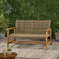 thumbnail image 4 of Zaiden Outdoor Wood and Wicker Loveseat, Natural Finish with Gray Wicker, 4 of 9