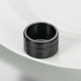 thumbnail image 5 of Silver/Gold/Black Spinner Numerals Band Mens Titanium Steel Jewelry Ring Sz 7-12, 5 of 9