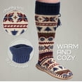 thumbnail image 6 of BambooMN Women's Knit Gripper Slipper Socks with Tassel - Blue Spruce - 1 Pair, 6 of 6