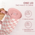 thumbnail image 4 of Vaso SANDJEST a cuadros y corazón de acero inoxidable de 1,2 L, 4 of 9