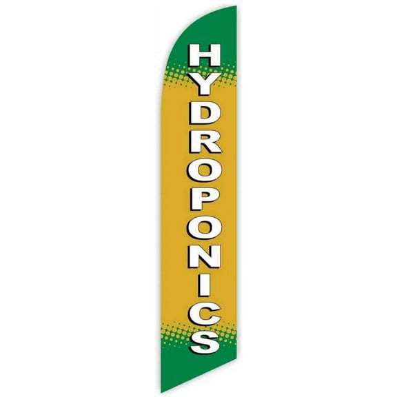 Cobb Promo Hydroponics Yellow Advertising Feather Flag 12ft - Replacement Flag Only Without Poleset