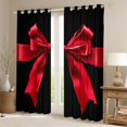 thumbnail image 2 of Feelyou Bowknot Bow Blackout Curtains Set of 2 (52x84 Each), Black Red Window Curtains, 2 of 6