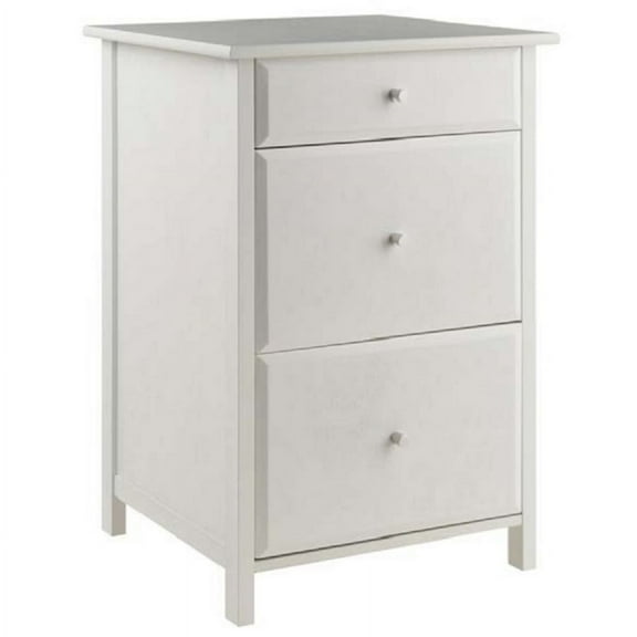 Contemporary Home Living 30.50” White Modern Style Delta Wood File Cabinet