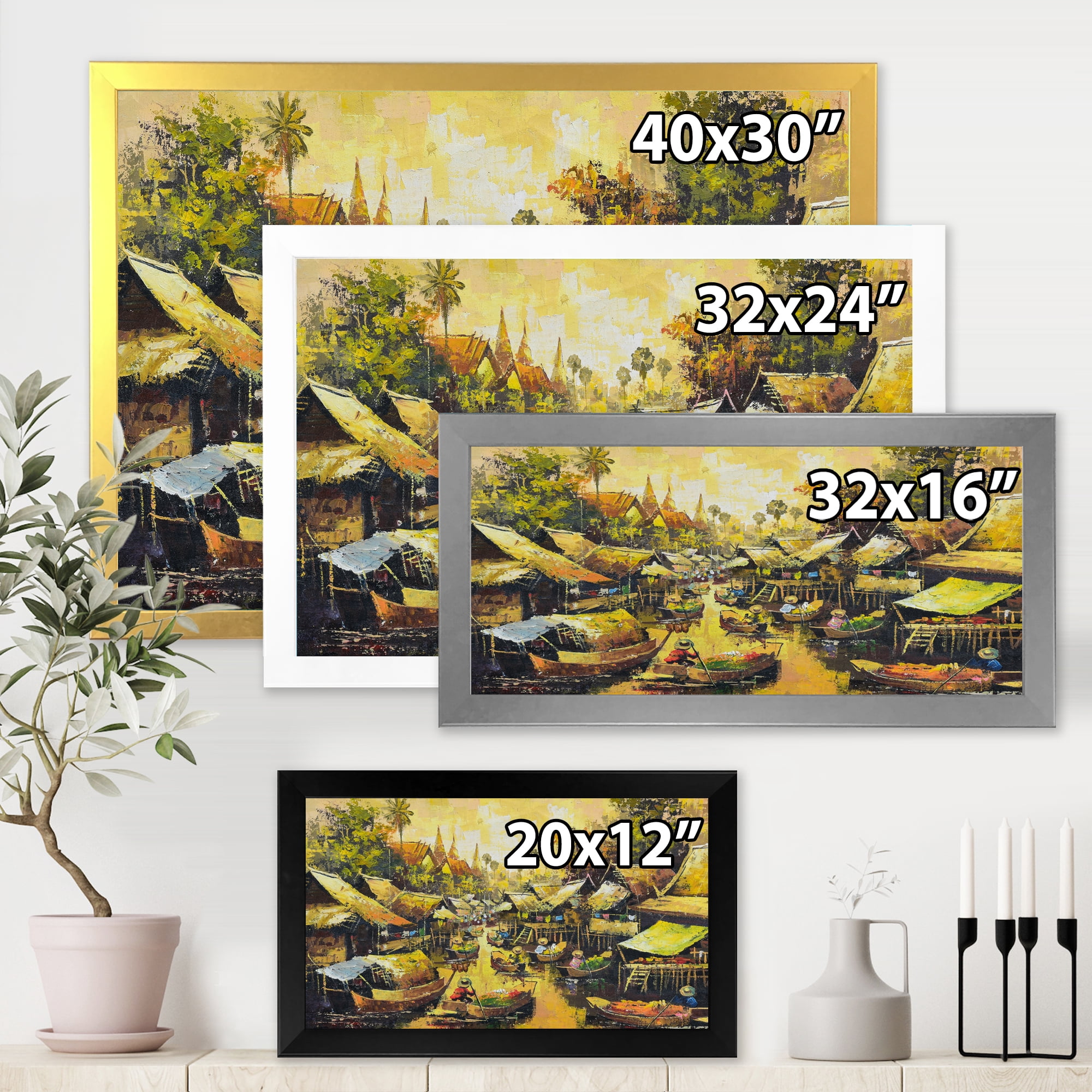 Designart 'Ancient Waterside Life II' Traditional Framed Art Print