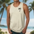 thumbnail image 2 of Dagegui Under $10 Mens Summer Tank Tops Palm Tree Graphic Sleeveless Muscle Shirts Casual Loose Fit Beach Tanks Big and Tall Athletic T-Shirt Beige S, 2 of 5