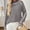 Gray stand collar color block sweater women a1, variant on thefmos Women's Stand Collar Color Block Knit Sweater Loose Fit Long Sleeve Casual Pullover Fashion Fall Winter Outfit, Gray S
