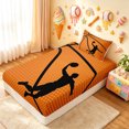 thumbnail image 4 of meiyoeat Sport Basketball Player Twin Sheets for Boys, Abstract Stripes Bedding, Orange Black, 3-Piece, 1 Flat Sheet, 1 Fitted Sheet and 1 Pillowcase, 4 of 6