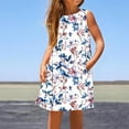 thumbnail image 5 of Qingpeng Little Girl's Summer Dresses Beach Casual Sleeveless Floral Print Tank Loose Sundress, 5 of 8