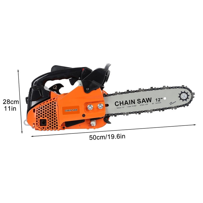 Floseru 12 Inch Top Handle Gas Chainsaw 25.4cc 2-Stroke Portable Small Gas Powered Chain Saws for Tree-climbing Tree Pruning Wood Cutting Firewood Preparation Yard Maintenance