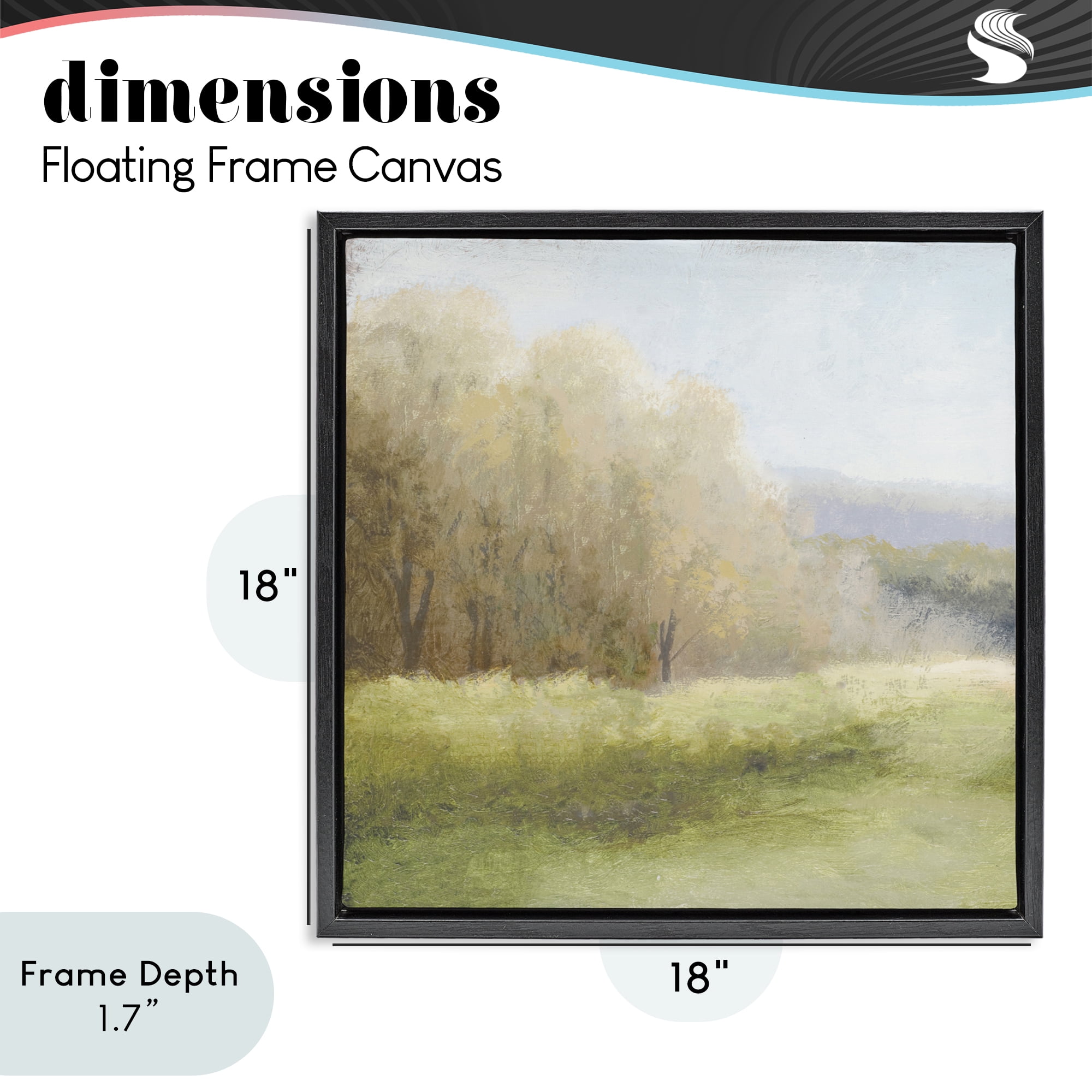 Stupell Industries Within Familiar Place Meadow Black Framed Floater Canvas Wall Art, design by Michael Marcon