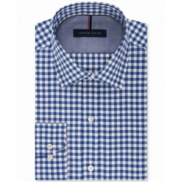 Tommy Hilfiger Tommy Hilfiger NEW Blue Mens Size 17 CheckeredPrint